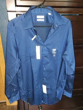 Calvin Klein Navy Slim Fit Button-Up Shirt